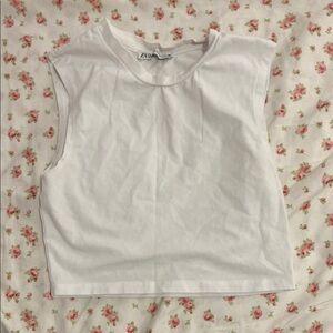 Zara White Sleeveless Top